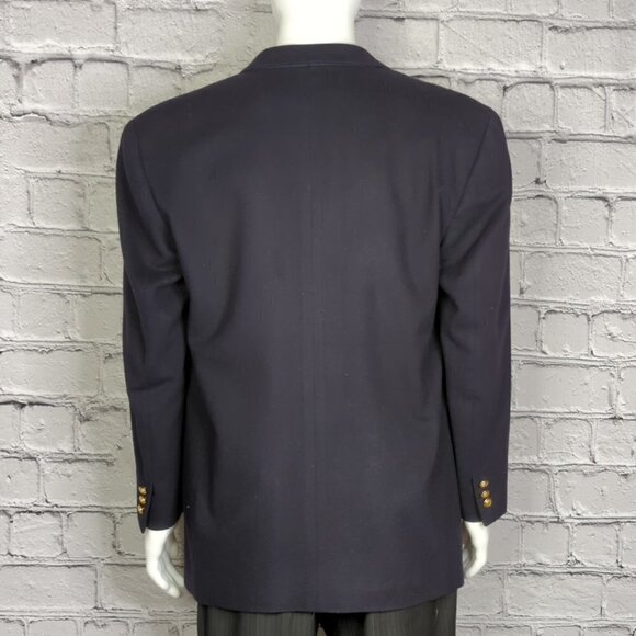 Mondo di Marco Italian Made Cashmere/Wool Navy Double Breasted Blazer Mens Large - Picture 4 of 11